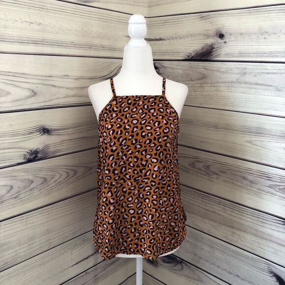 Old Navy Leopard Print High Neck Tank Top XS - Picture 1 of 4